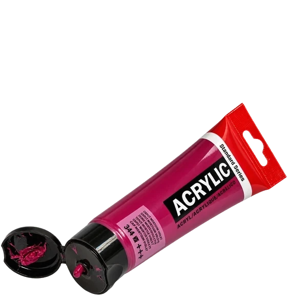 tube of magenta acrylic paint