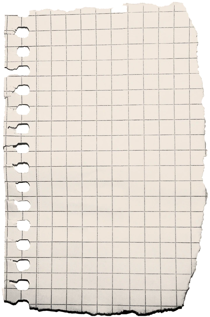 a torn page of squared paper