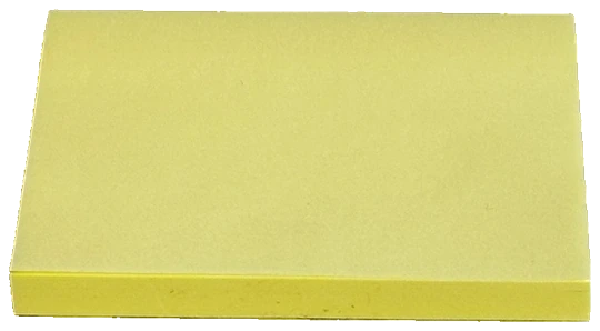 a pad of sticky notes